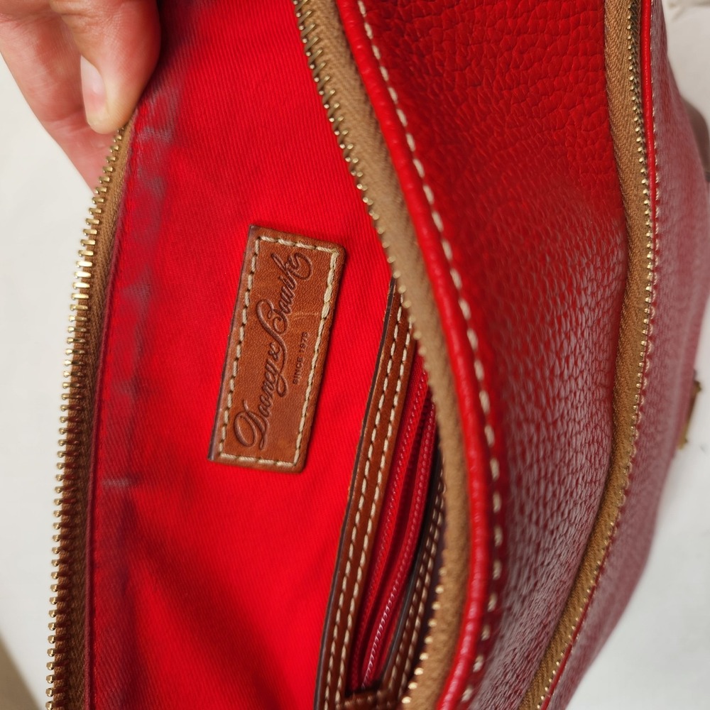 DOONEY & BOURKE Pebble Grain Leather Handbag Purse Shoulder Bag Red Wine Burgund - Picture 12 of 16